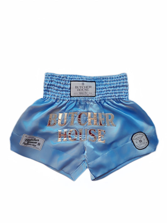 Muay Thai Shorts- Chrome Collection- Baby Blue