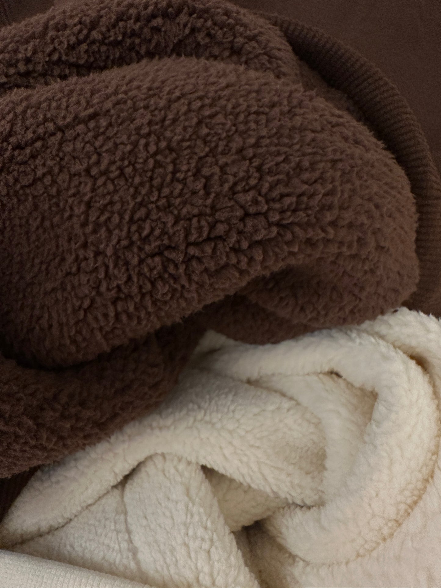 Tao Collective Teddy Fleece Lined Hoodie- Chocolate