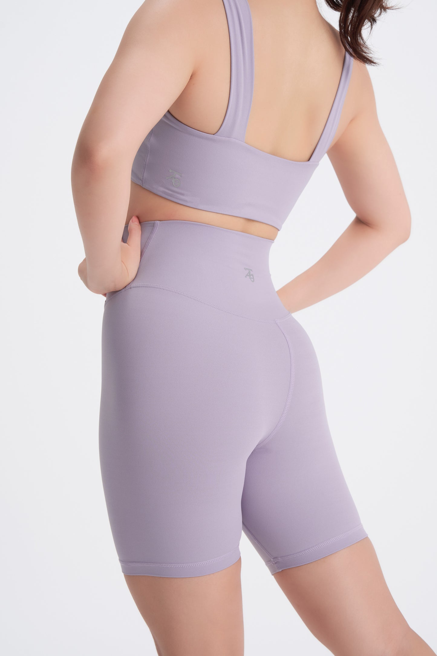 Crossover Biker Shorts- Lavender