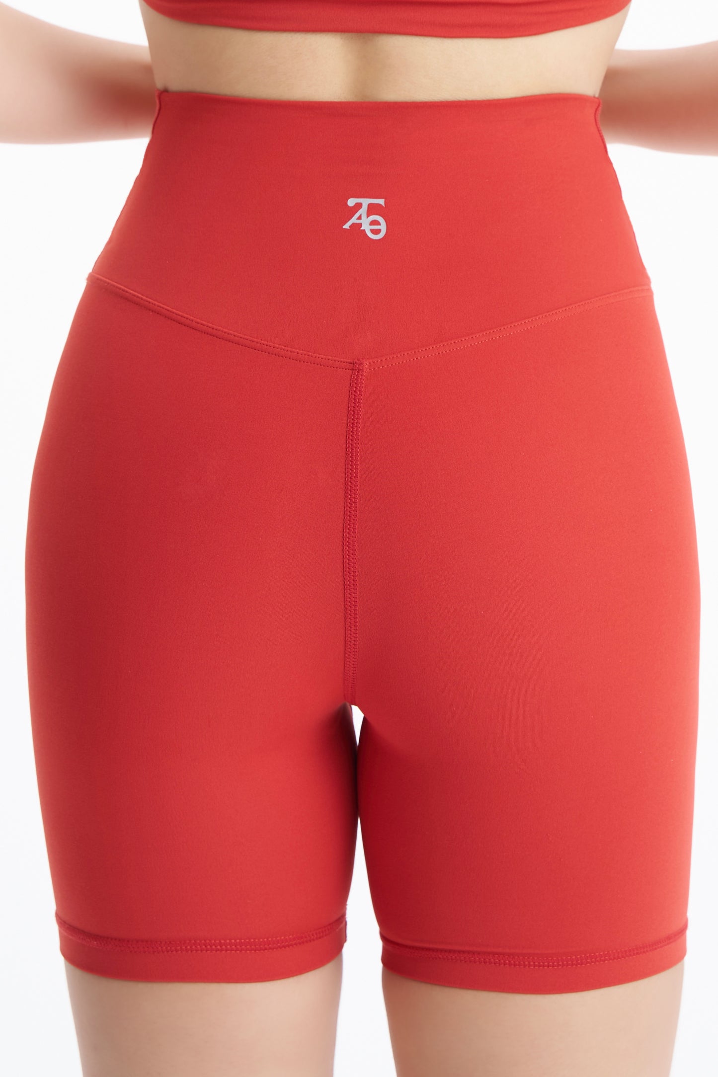 Crossover Biker Shorts- Ruby Red