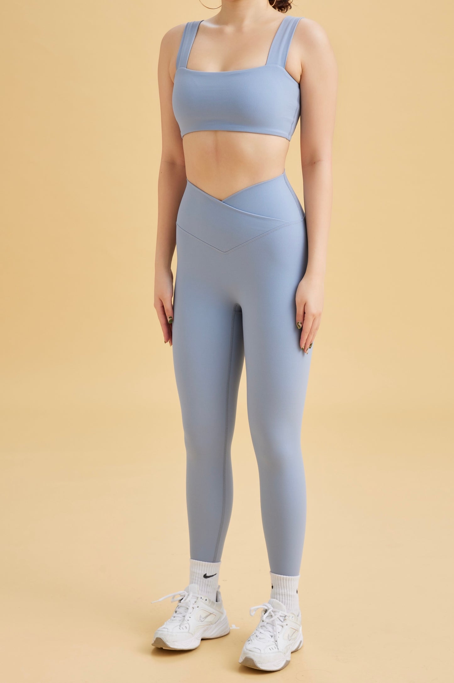 Crossover Leggings- Baby Blue